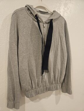 Sandro Ferrone Gray Womens Full Zip Front Open Hoodie In Size M Made In Italy.